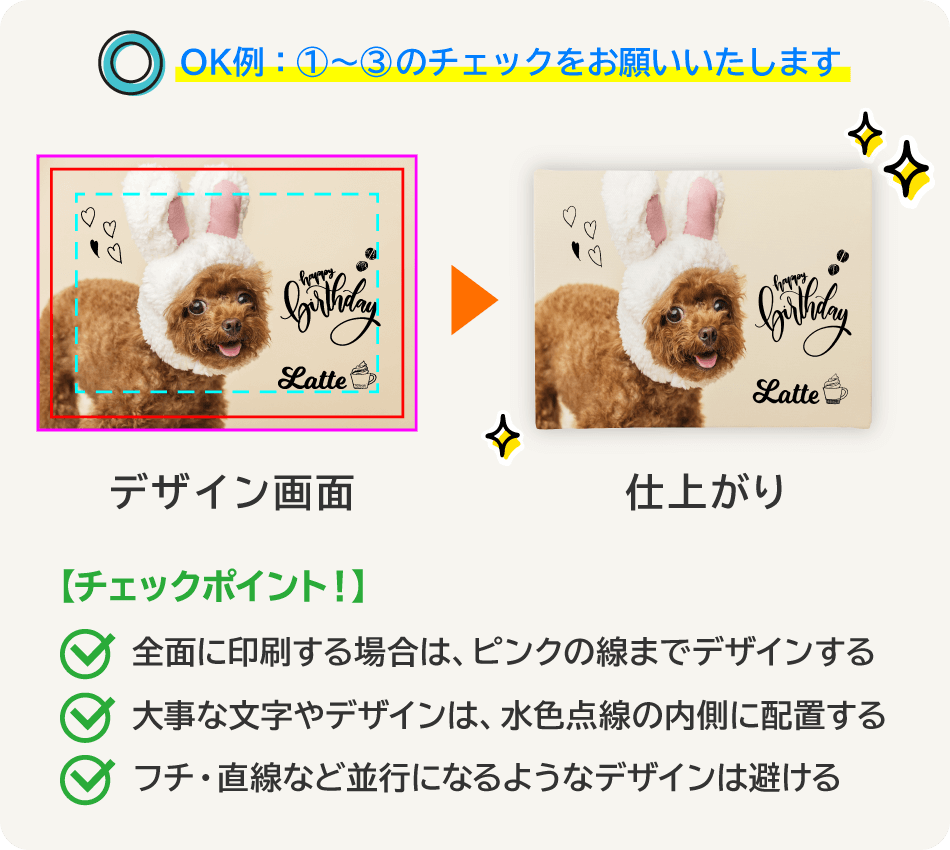 オリジナルキャンバスプリントのデザインの注意点の画像4