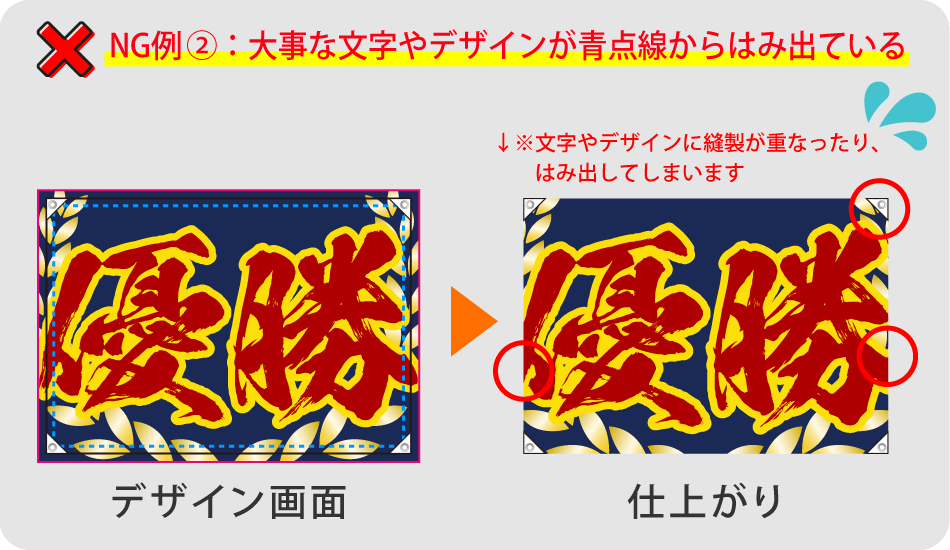オリジナル応援旗のデザインの注意点の画像2